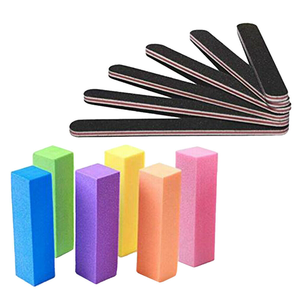12x Nail Manicure Remover Filing Sponge Buffer Block UV Nails File Sponge
