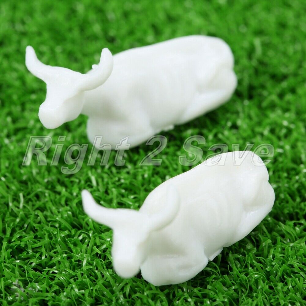 100Pcs UnPainted White Plastic Mixed Sizes Poses Farm Animals Cows Scale 1:87