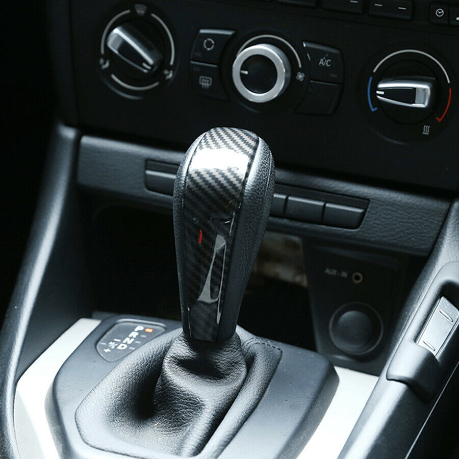 For BMW 3 Series E90 E91 E92 E93 Carbon Fiber Look Gear Shift Knob Head Cover x1