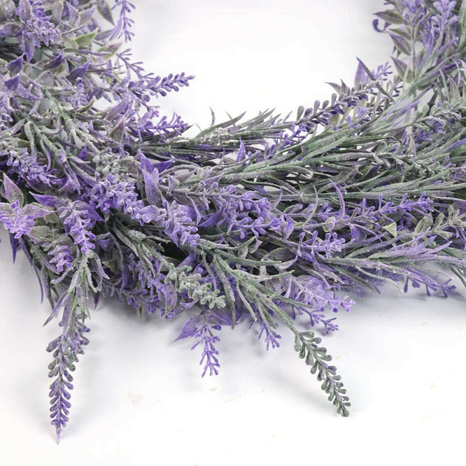 2x Artificial Door Wreath Hanging Lavender Flower Garland Home Decor for Wedding