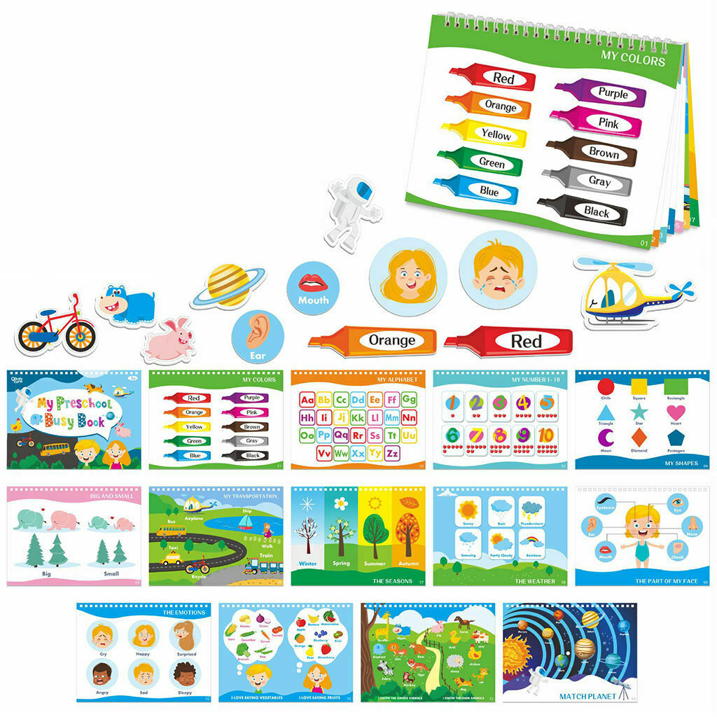 Quiet Busy Book 15 Themes Logical Thinking Multifunctional Activities Binder for