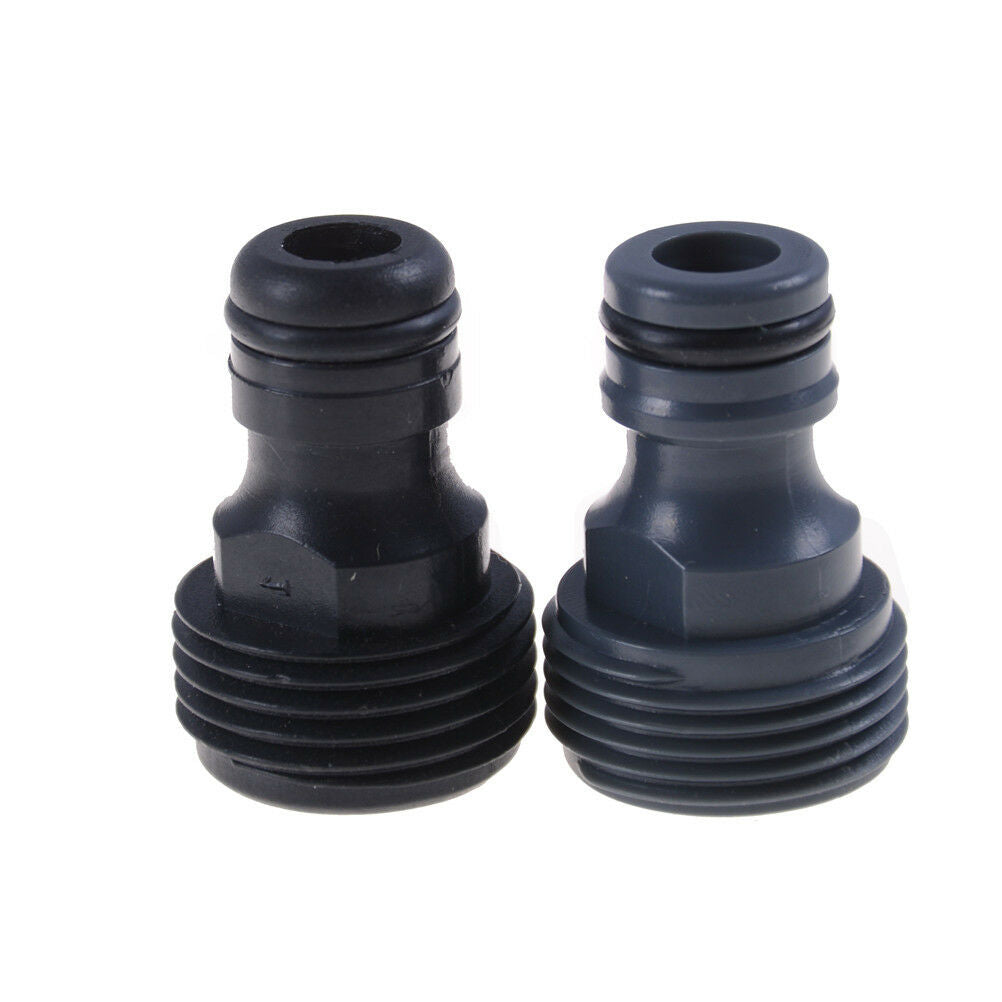 5x Plastic Garden Tap Hose Pipe Connector Male Screw 3/4" BSP Adaptor 26m BK