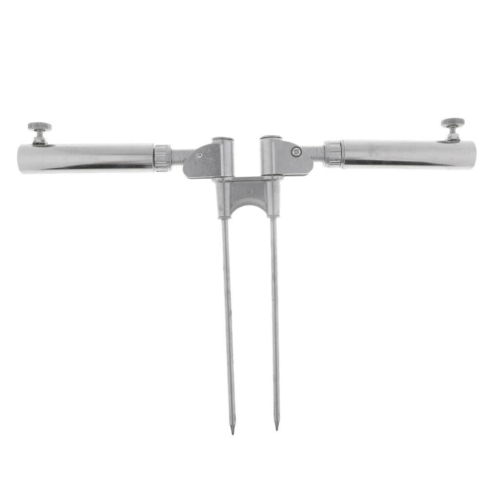 Universal Rotation Double Fishing Rod Pole Stand Bracket Rest Support Rack A