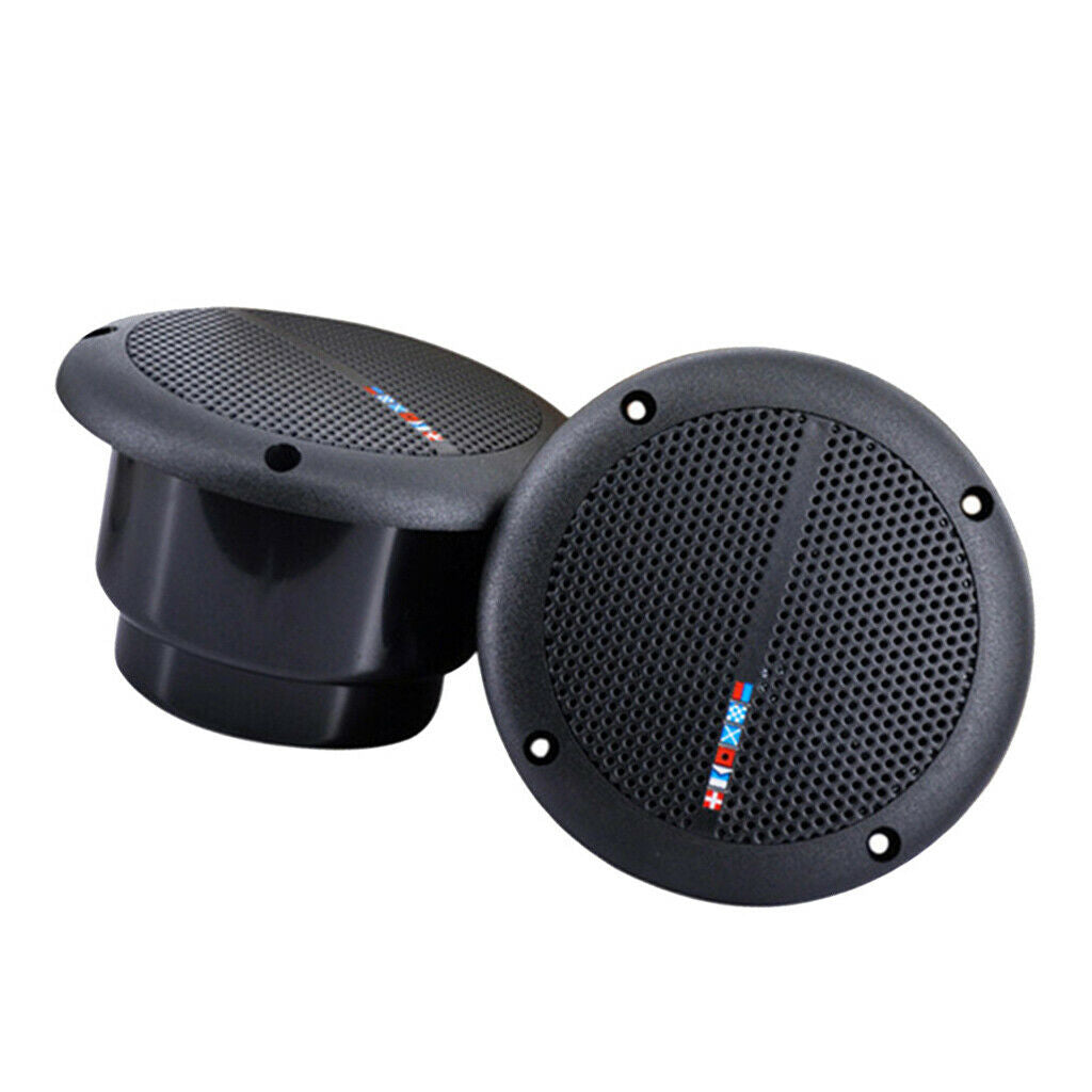1 Pair Water Resistant Bathroom Livingroom In-Wall Stereo Loudspeakers Black