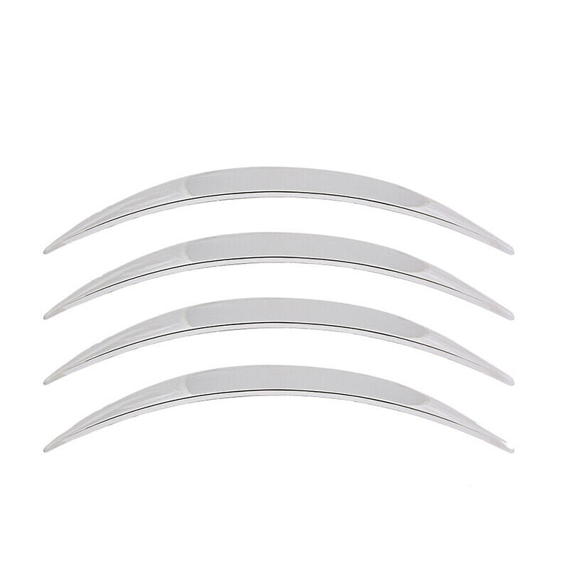 4x Chrome Car Wheel Eyebrow Arch Protector Trim Lips Fender Flares Universal Fit