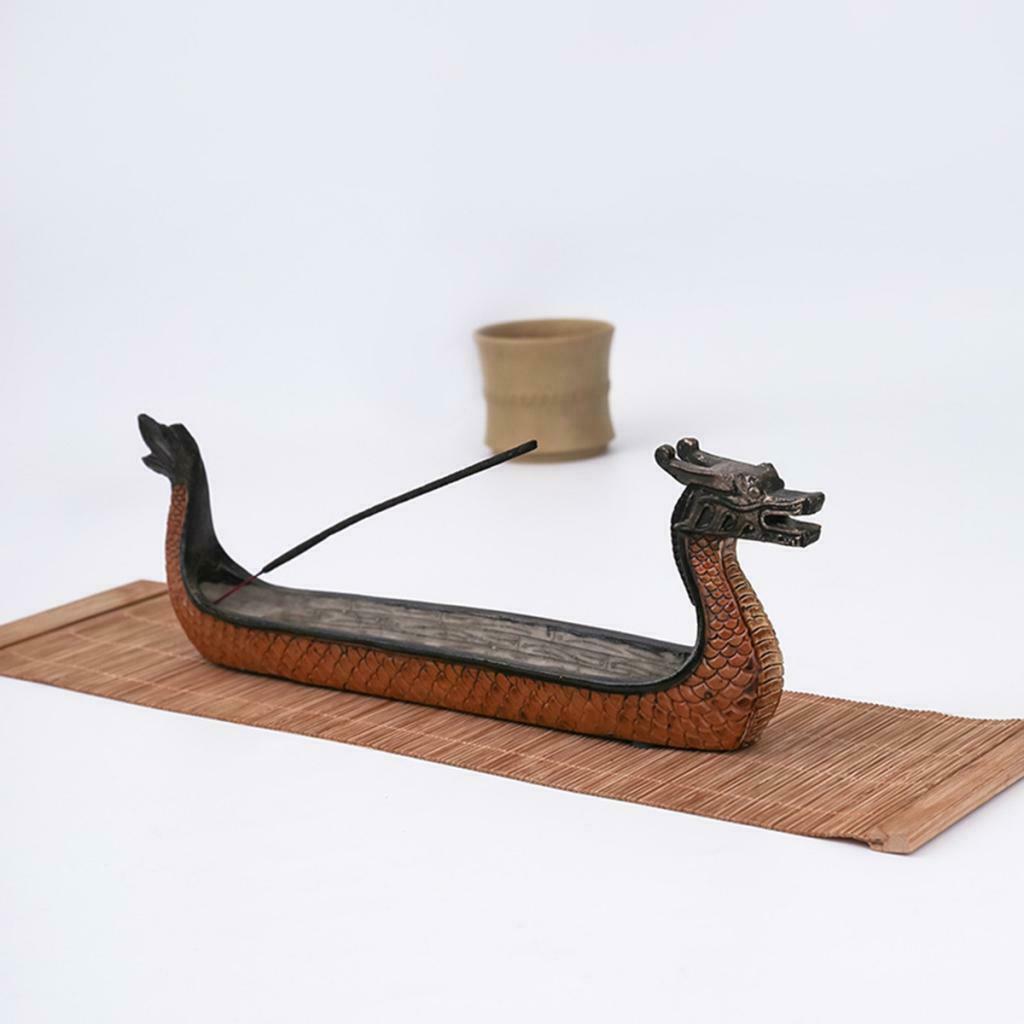 Dragon On Viking Boat Ornament Incense Burner