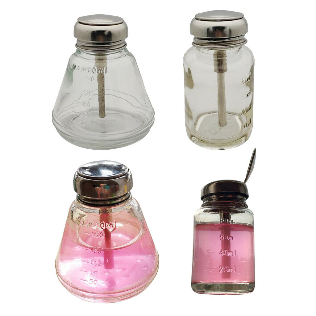 2x 80/180ml Empty Nail Polish Remover Pump Dispenser