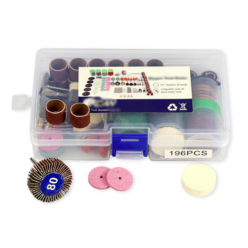 196 Piece Revolve Tool Kit Grinding Polishing Shank Craft Bits For Rotary Tool