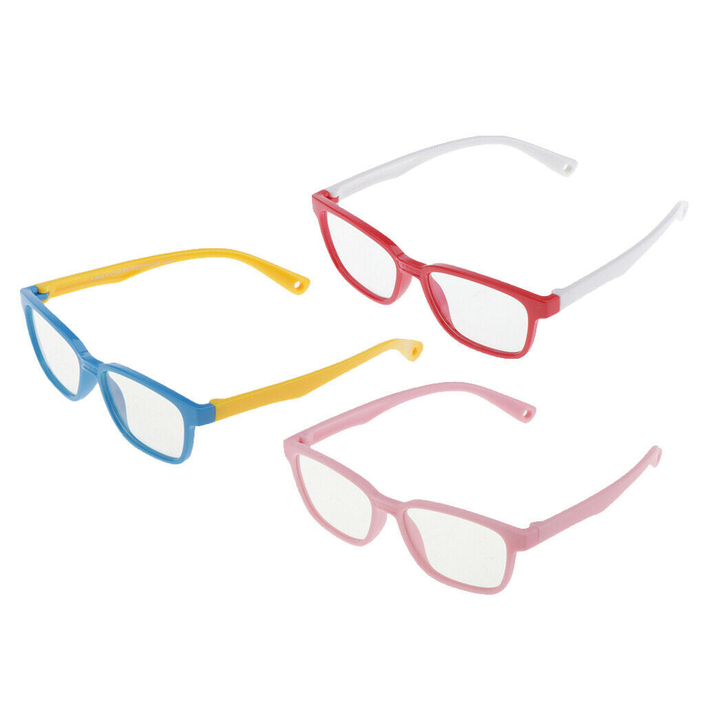 3Pcs Kids' Stylish Anti Blue Computer Digital TV Gaming Eye Glasses Anti UV