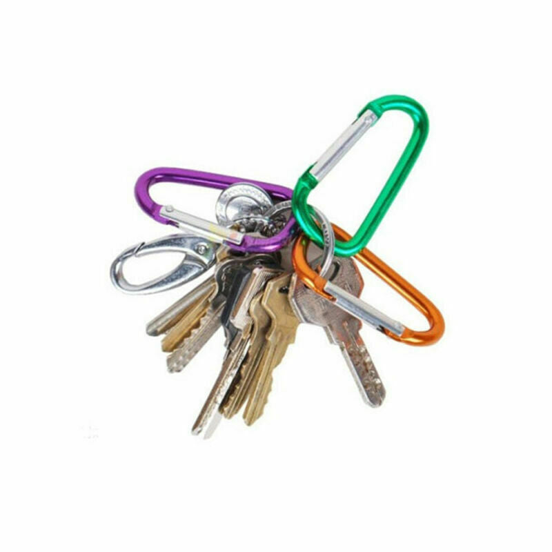 Aluminum Carabiner D-Ring Key Chain Clip Snap Hook Karabiner Camping Random 1Pc