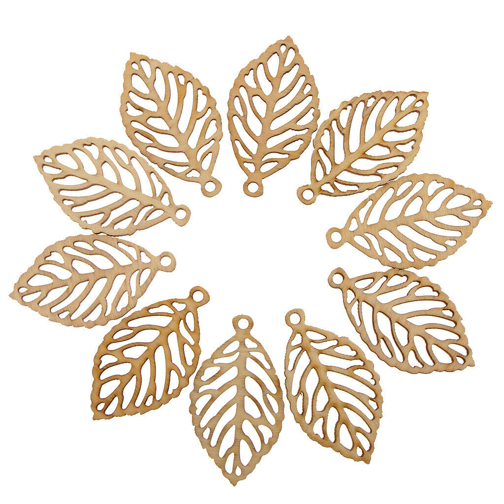 10 Pieces Wood Ornaments Ornaments Crafts for DIY Dangle Earrings Jewelry