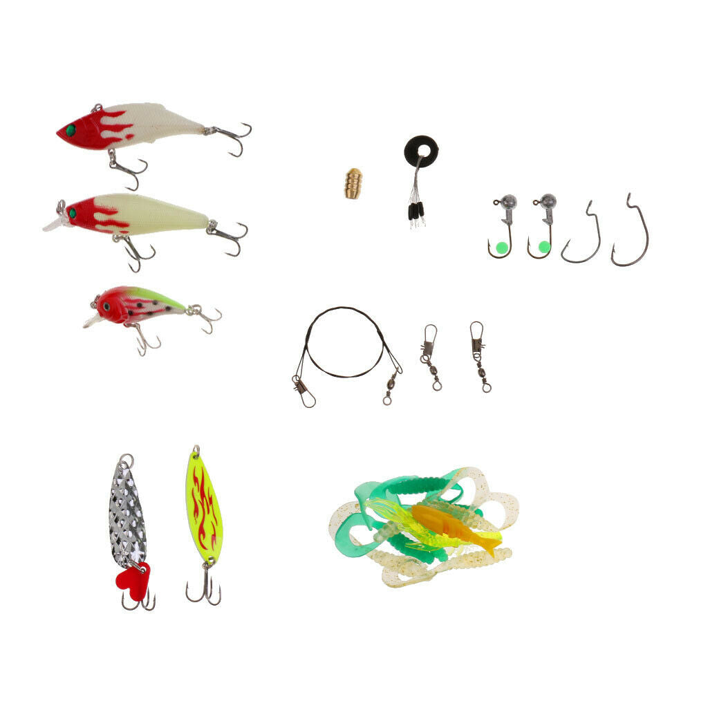 Fishing Lure Kit Metal Lure Hard Baits Soft Baits Plastic Lure Fishing Baits