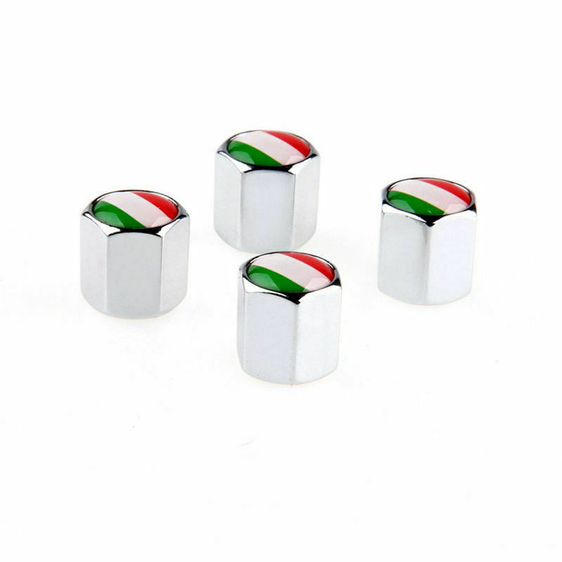 4PCS Italian flag Tire Wheel Rims Stem Air Valve Caps Tyre Cover Car Truck Bike