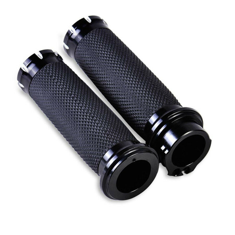 Pair 1" Motorcycle Handlebar End Hand Grips For Kawasaki Cruiser Chopper
