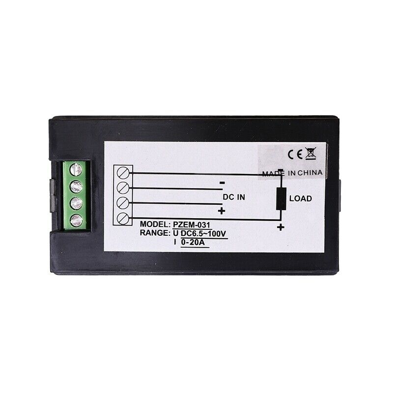 Digital Lcd Dc Voltmeter Dc 6.5-100V/20A Power Energy Meters Ammeter Current VK9