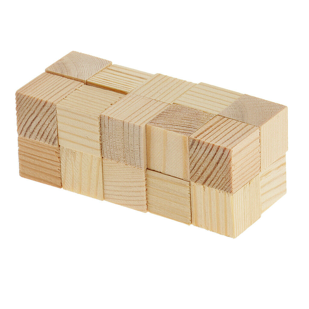 30pcs Blank Unfinished Wood Cube Blocks for DIY Painting Drawing 15mm 20mm