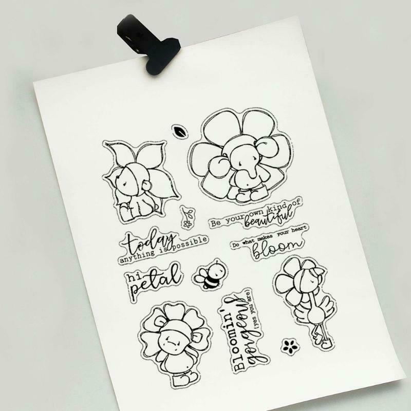 Baby Elephant Transparent Silicone Seal Stencil DIY Crafts Printing Mould