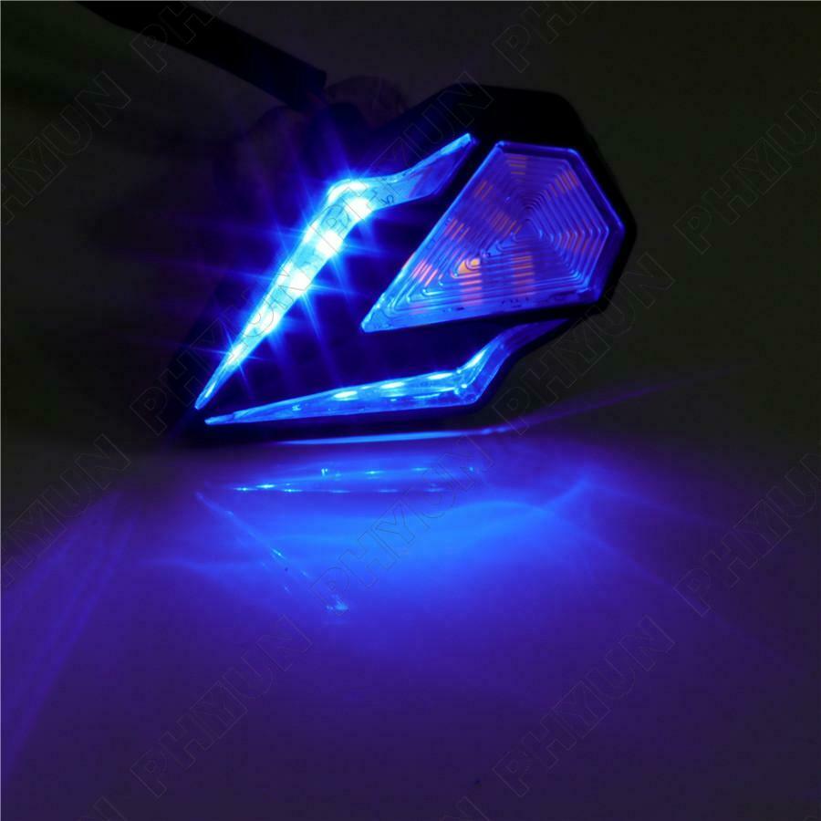 2x Motorcycle LED Turn Signal Indicator Amber Blinker Blue Daytime Running Light