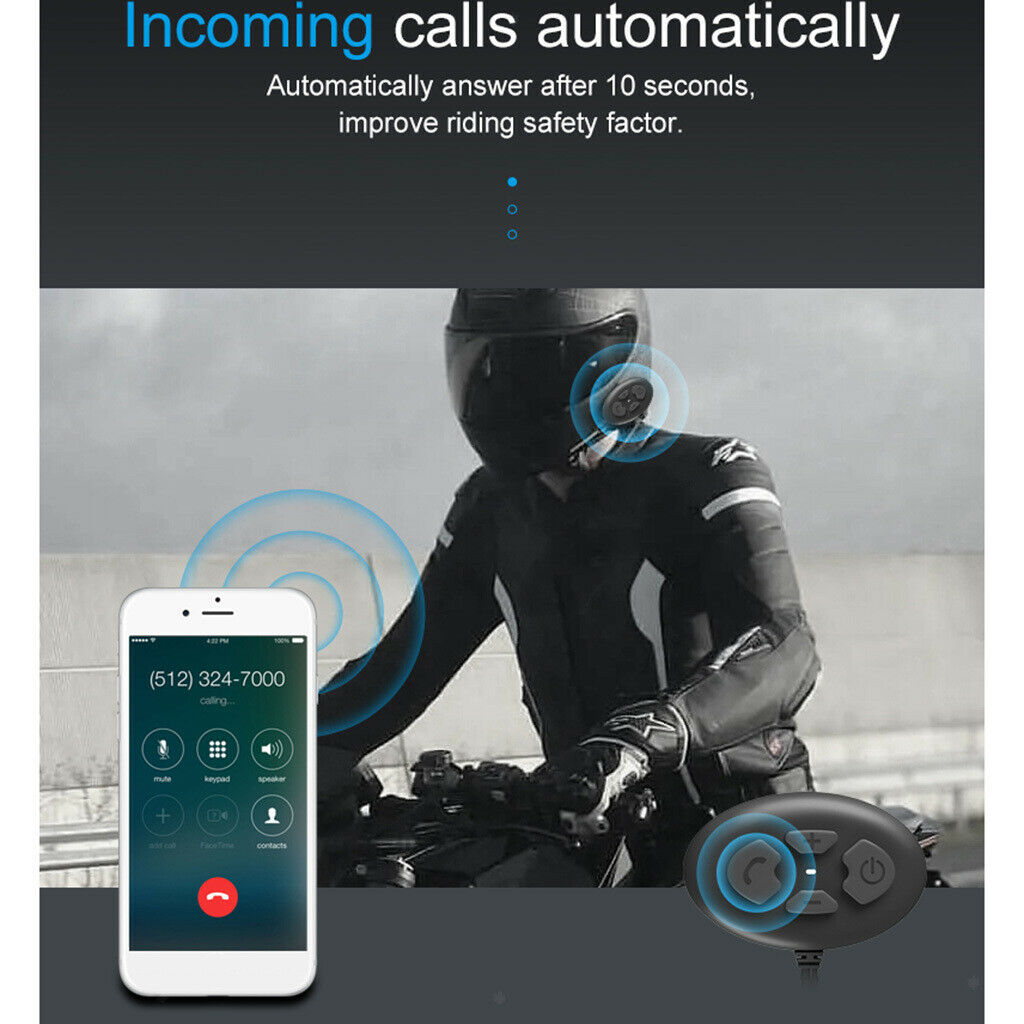 Motorcycle Helmet Headset Wireless Headphone Bluetooth v5.0 with Microphone