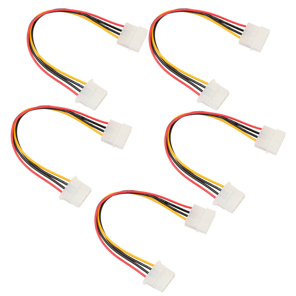 5 Pieces IDE 4Pin Male to Female Internal PC Power Supply Extension Cable