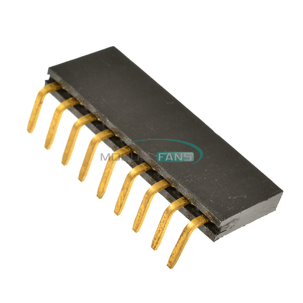 10PCS 1x9Pin Header 2.54mm Pitch Right Angle Female Row Single Socket Connector