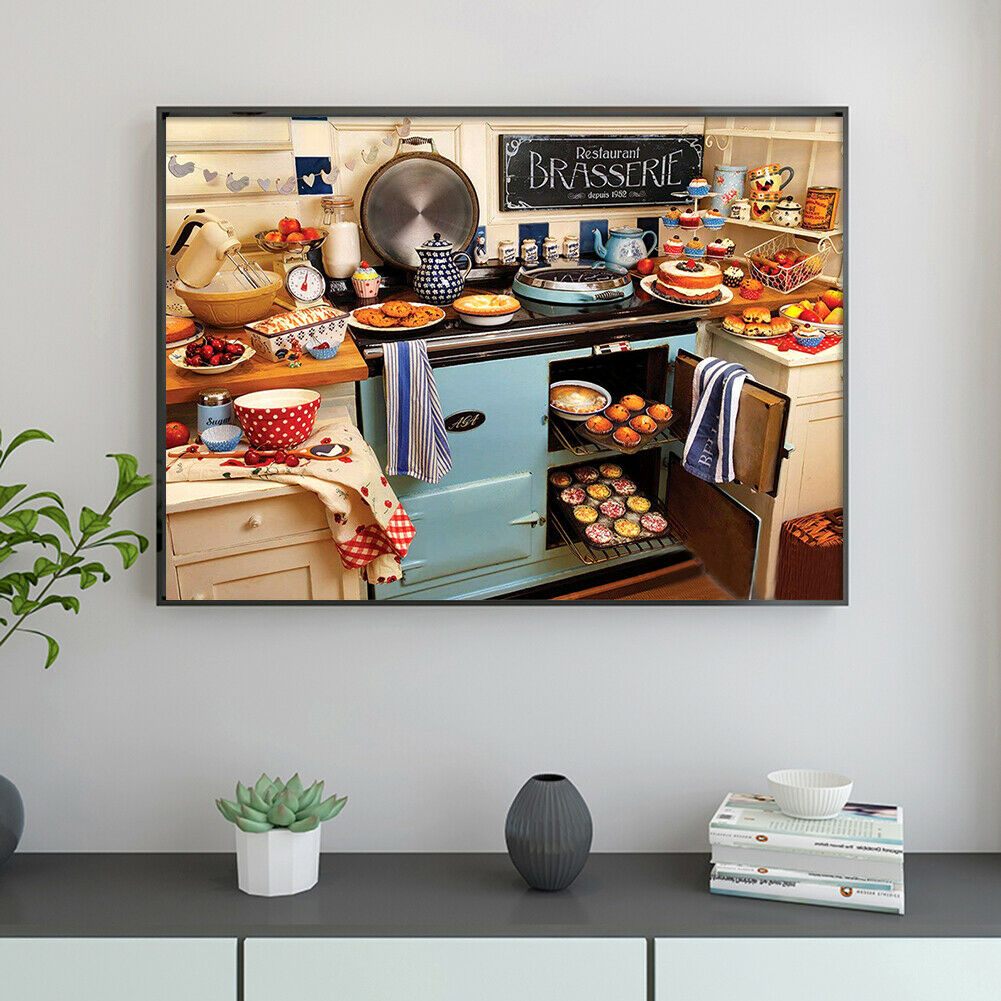Mosaic Kitchen Pattern 5D DIY Full Drill Diamond Painting Cross Stitch Kit @