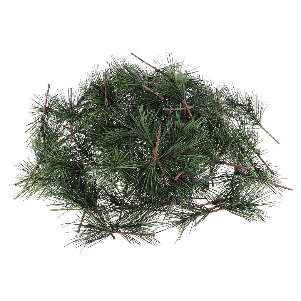 100x Artificial Greenery Pine Needle Garland Pine Picks Christmas Home Decors