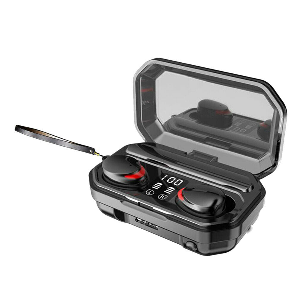 Bluetooth 5.0 Sports Earbuds TWS Wireless Headset Noise Cancelling w/ Flashlight