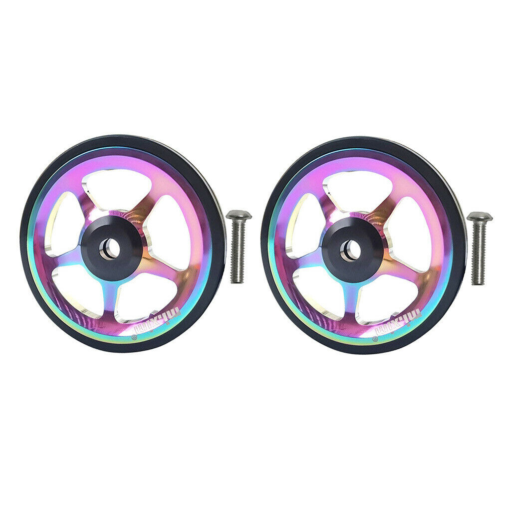 2x Deluxe Folding Bike Easy Wheel Bicycle Easy Wheel Repair For