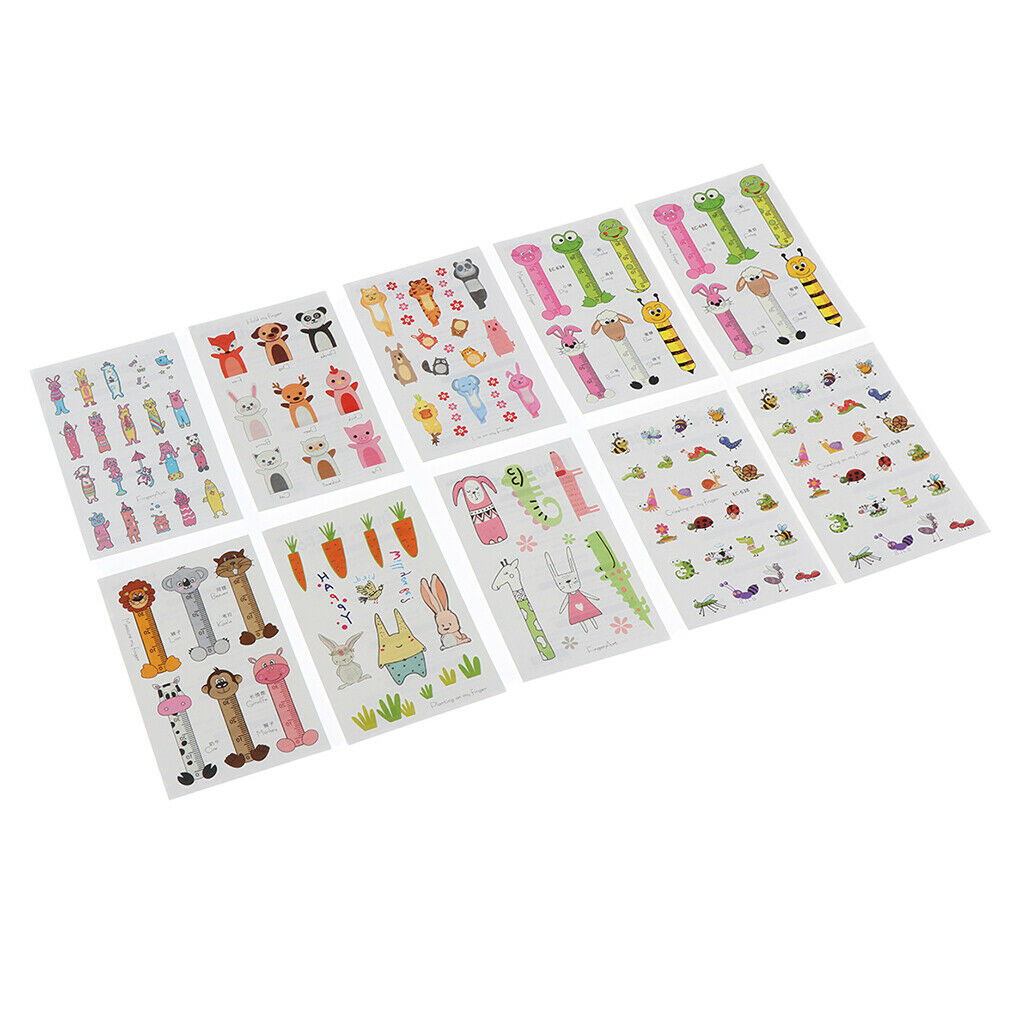 10Pcs Halloween Temporary Body Tattoo Transfer Stikcer for Kids Disposable A