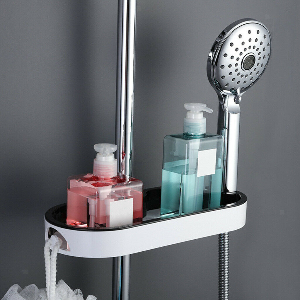 Hanging Shower Rack Storage Rack Tray for 22/24/25 mm Shower Rail Bathroom