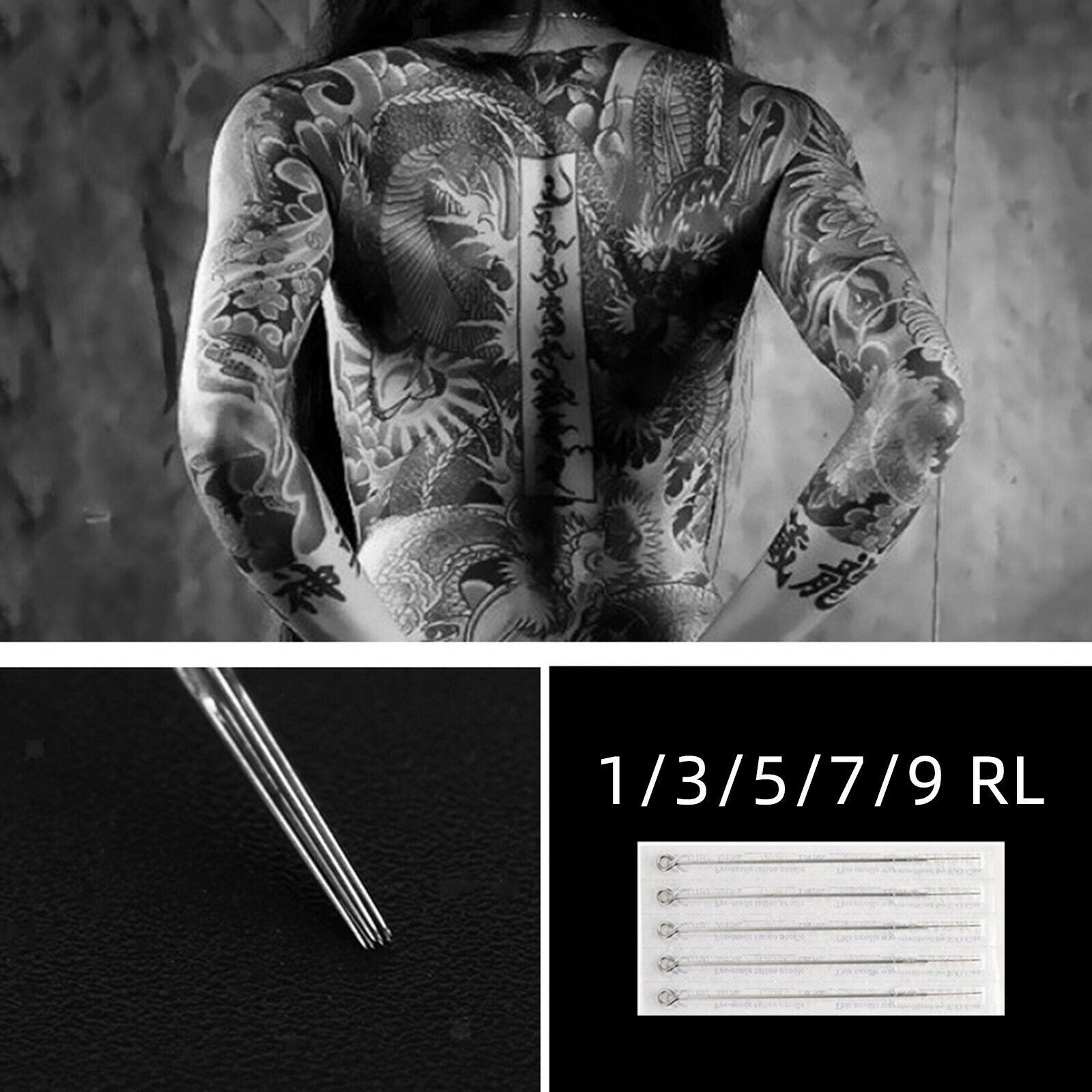 Complete Tattoo Kit 1RL 3RL 5RL 7RL 9RL Self cohesive Bandage 5cmx1.8m 1 pair M