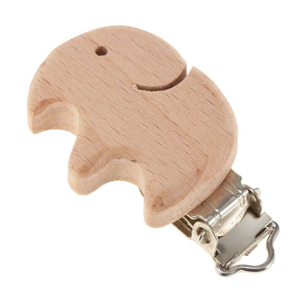 Soother Clip Wooden Teething Clip for Baby - Elephant, as described