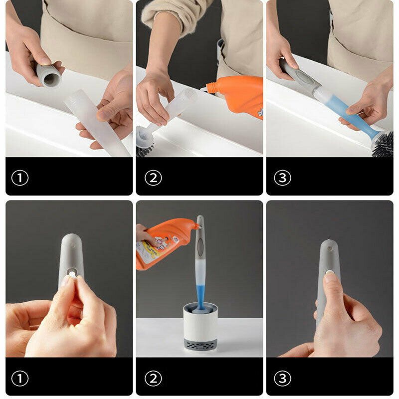 Toilet brush with toilet cleaner adjustable detergent Soft Glue Toilet Brushes