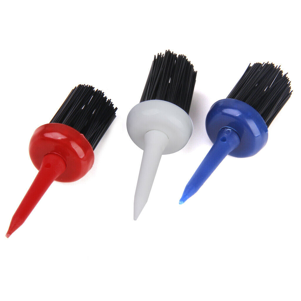 3pcs Nylon Golf Tee Brush Driver 57mm 5.7cm Random Color