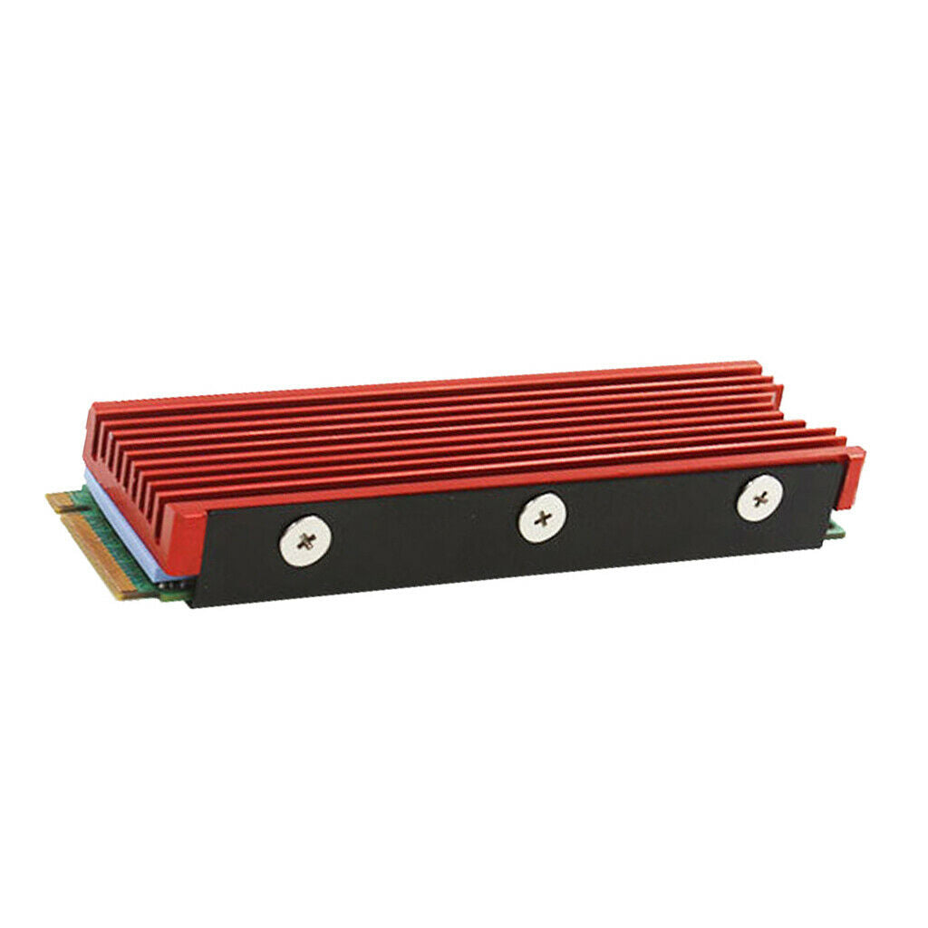 Double-Sided Aluminum Heatsink for PCIe NVMe M.2 SSD with Thermal Pad-Red