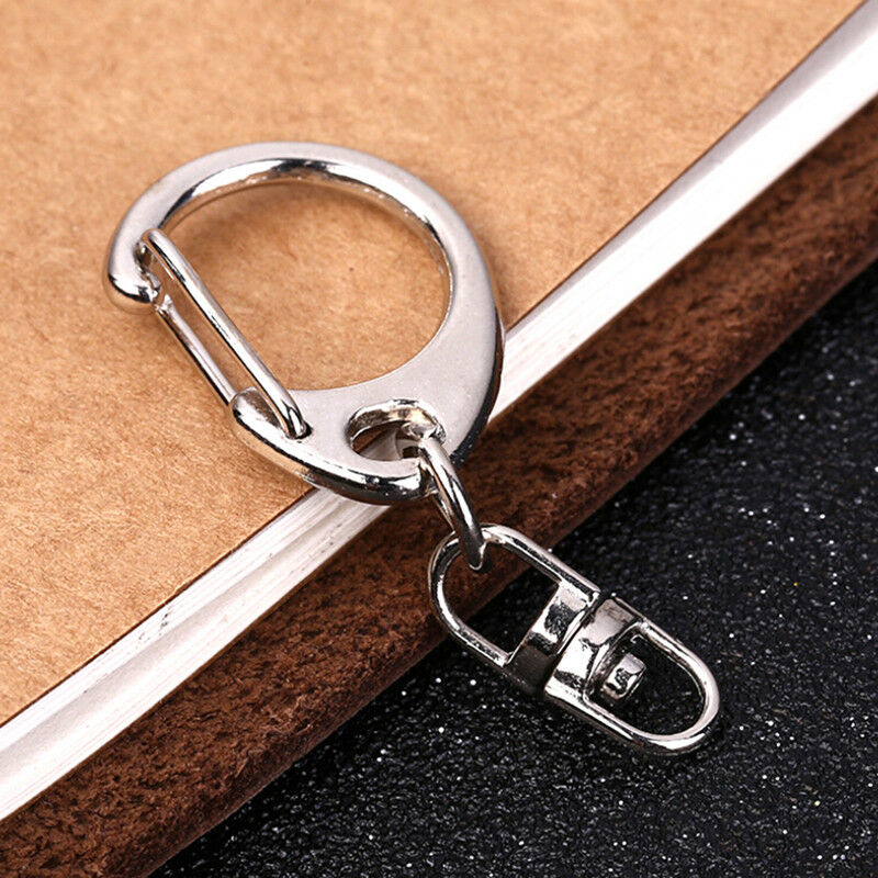 10Pcs/lot Polished Clasp Ring Keyrings Keychain Key Chains DIY Jewelry Making DD