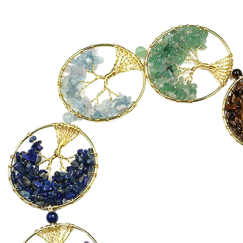 Tree of Life Pendant Hanging Ornaments Wall Hanger Tumbled Quartz Decor Gift
