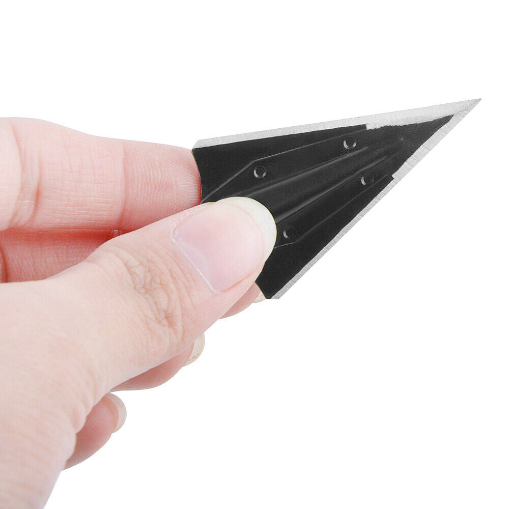 6pcs Hunting Broadheads Blade Tips Arrowheads 8MM Bamboo Wooden Arrow Shaft Glue