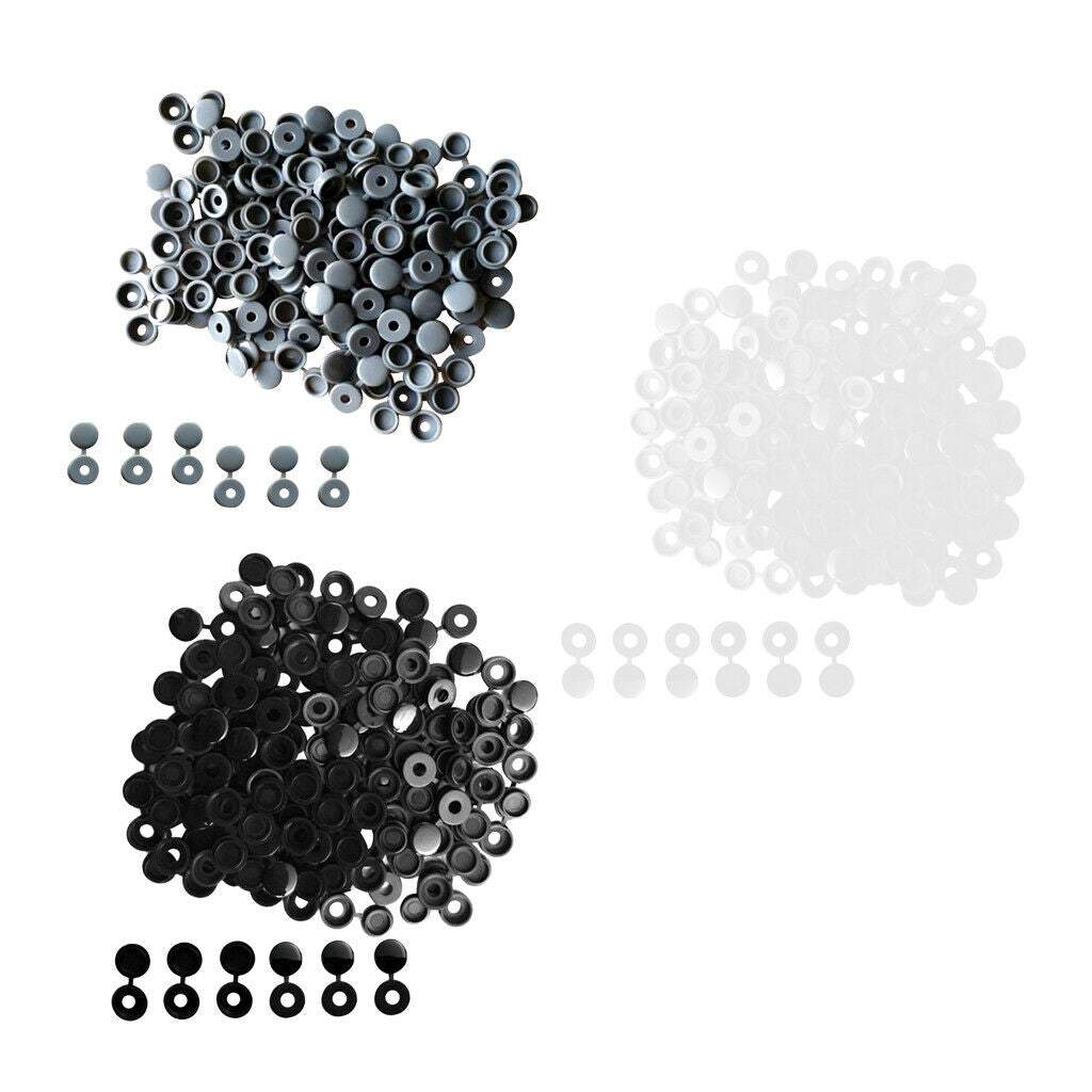 100 Pieces Plastic Hinged Screw Cover   for Car Home Furniture Decor Gray