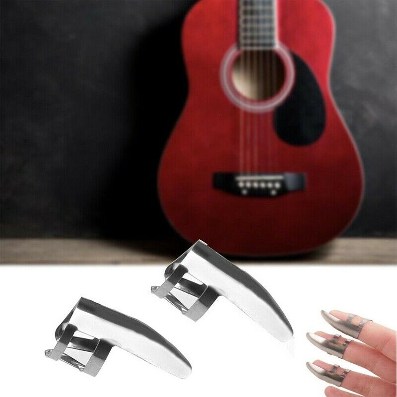 6Pcs Finger Picks Stainless Steel Metal Banjo Ukulele Guitar Picks S5M7M7