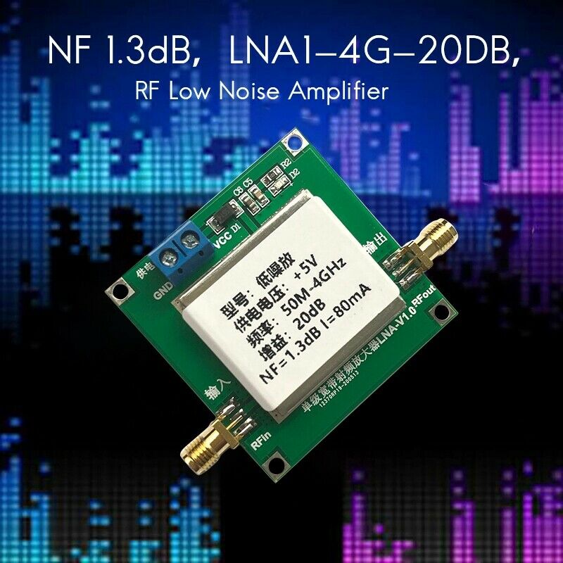 LNA-V1.0-4G-20DB NF 1.3DB Single-Stage Broadband RF Ultra-Low Noise Amplifier V3