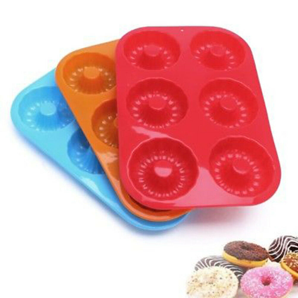 Silicone Donut Mould 6 Cavity Non-Stick Full-Sized Safe Baking Tray Maker PaDEAU