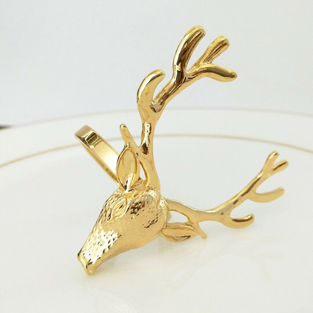 Pack 10PCS Reindeer Design Napkin Rings Tissue Holder for Bar Counter Restaurant