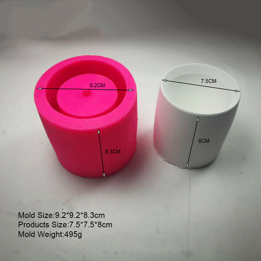 1PC Cylinder Silicone Molds Round Flower Pot Vase Mould Home Branch Craft Tools