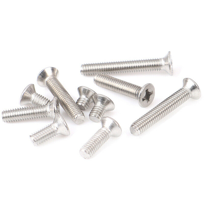 200pcs M3 stainless steel 304 cross countersunk flat head machine screw set U Pb
