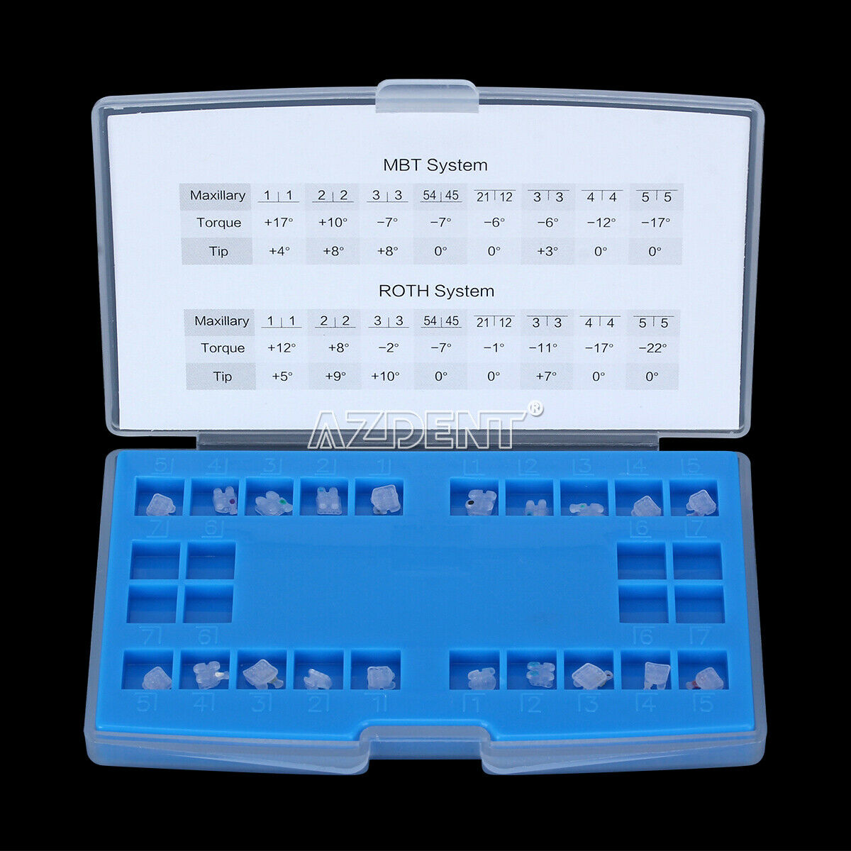 10X Dental Orthodontic CIM Ceramic Bracket Braces Roth .018 Hooks 3 4 5