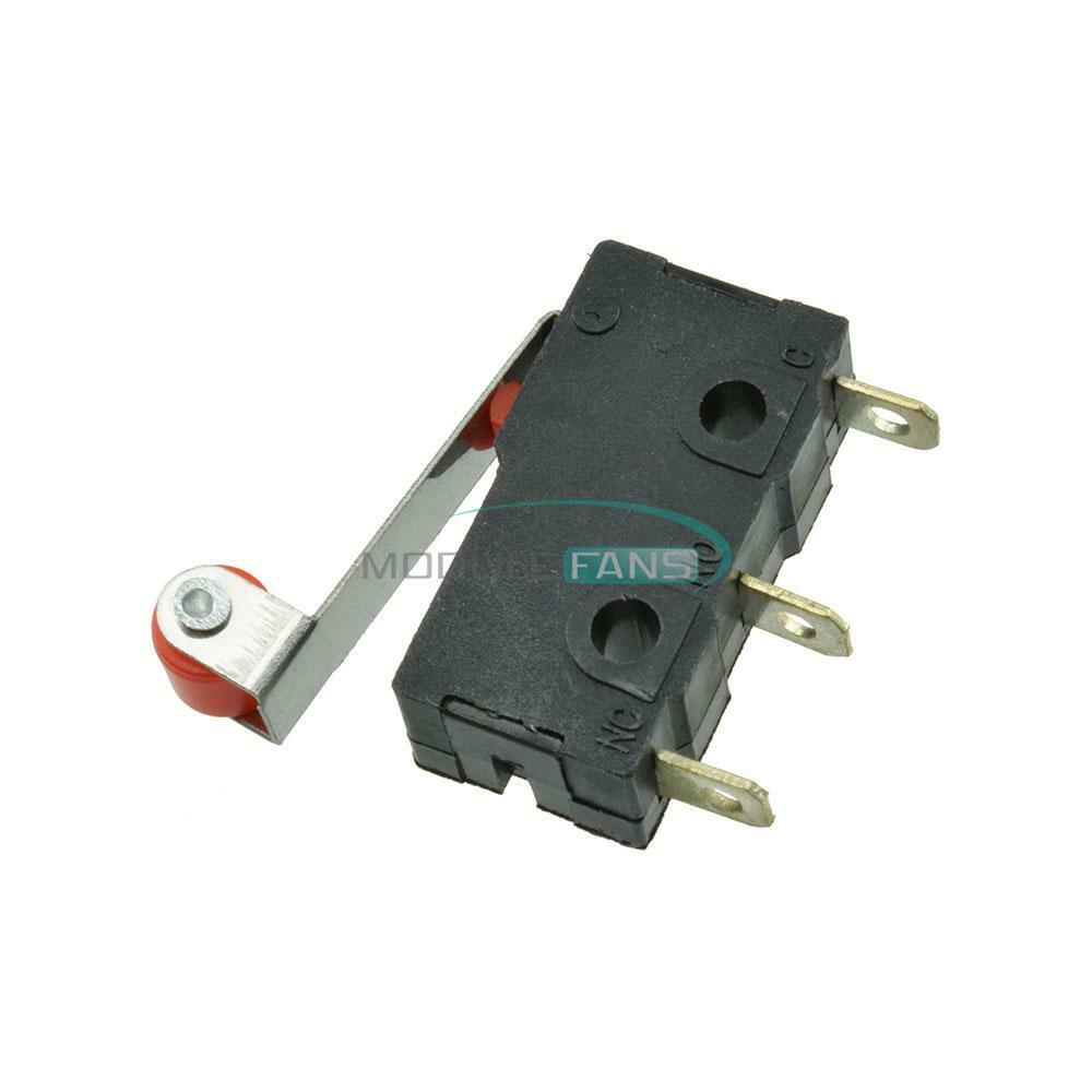 10Pcs Micro Roller Lever Arm Normally Open Close Limit Switch KW12-3 New