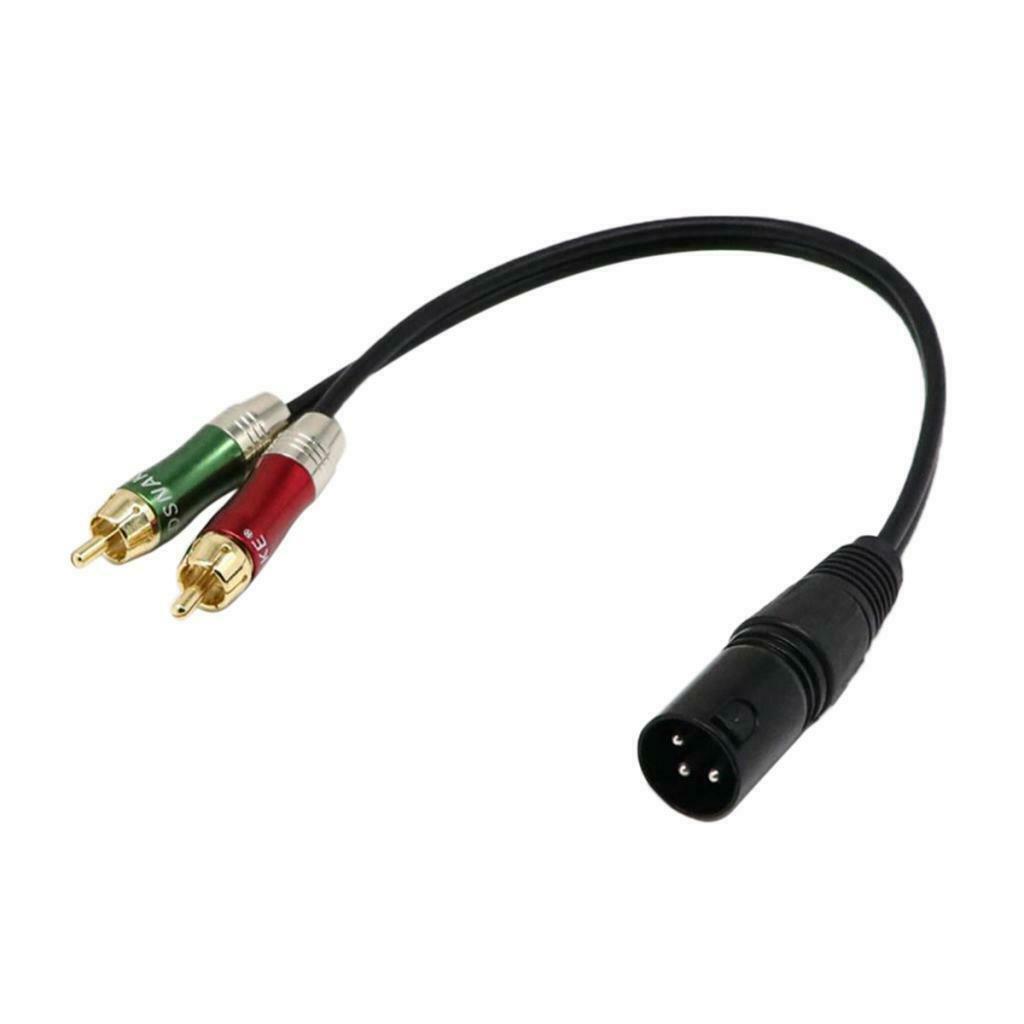 Black PVC Car Audio Link Cable Cord XLR Male to RCA Male 30cm/11.81inch Length