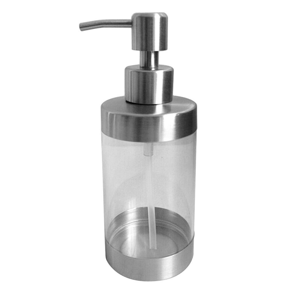 350 ml Soap Dispensers Bottle, Countertop Lotion Clear with Stainless Steel Pump